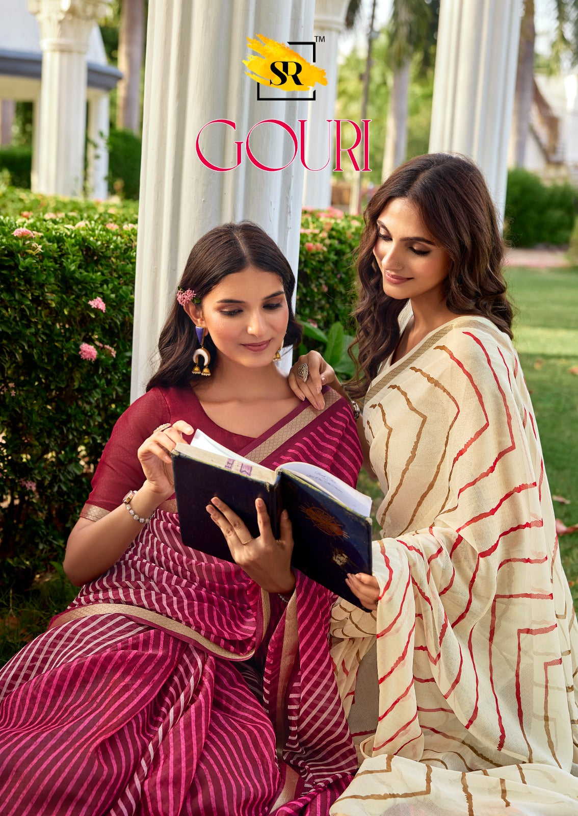 SR Gouri Lehriya Diamond Georgette Printed Saree with Zari Border