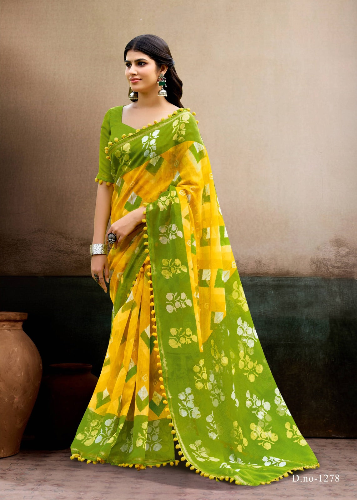 S.R. Pum Pum-18 Mulmul Cotton Saree Set Wholesale