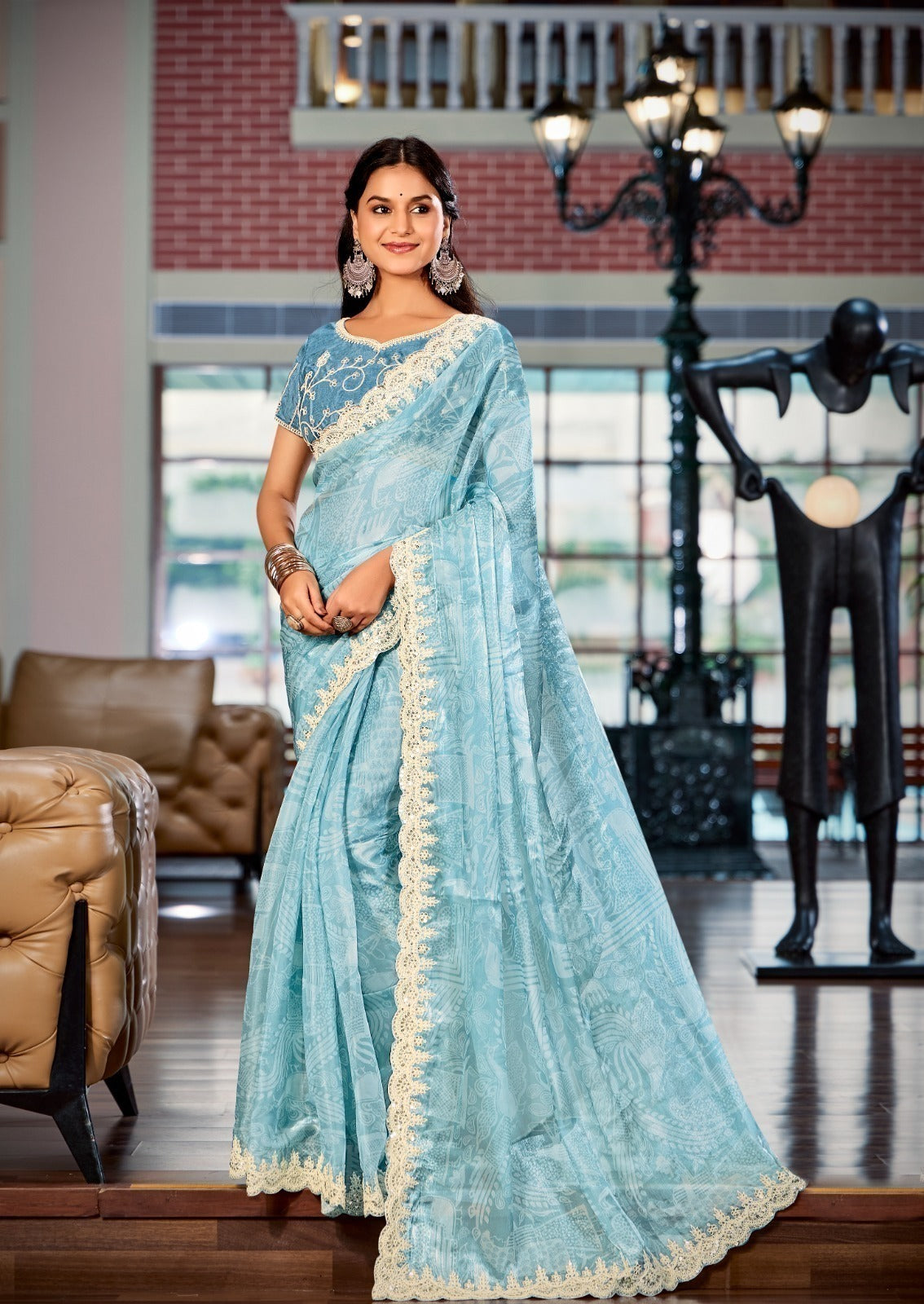 Stavan Juery Fancy Saree Set With Embroidery Wholesale