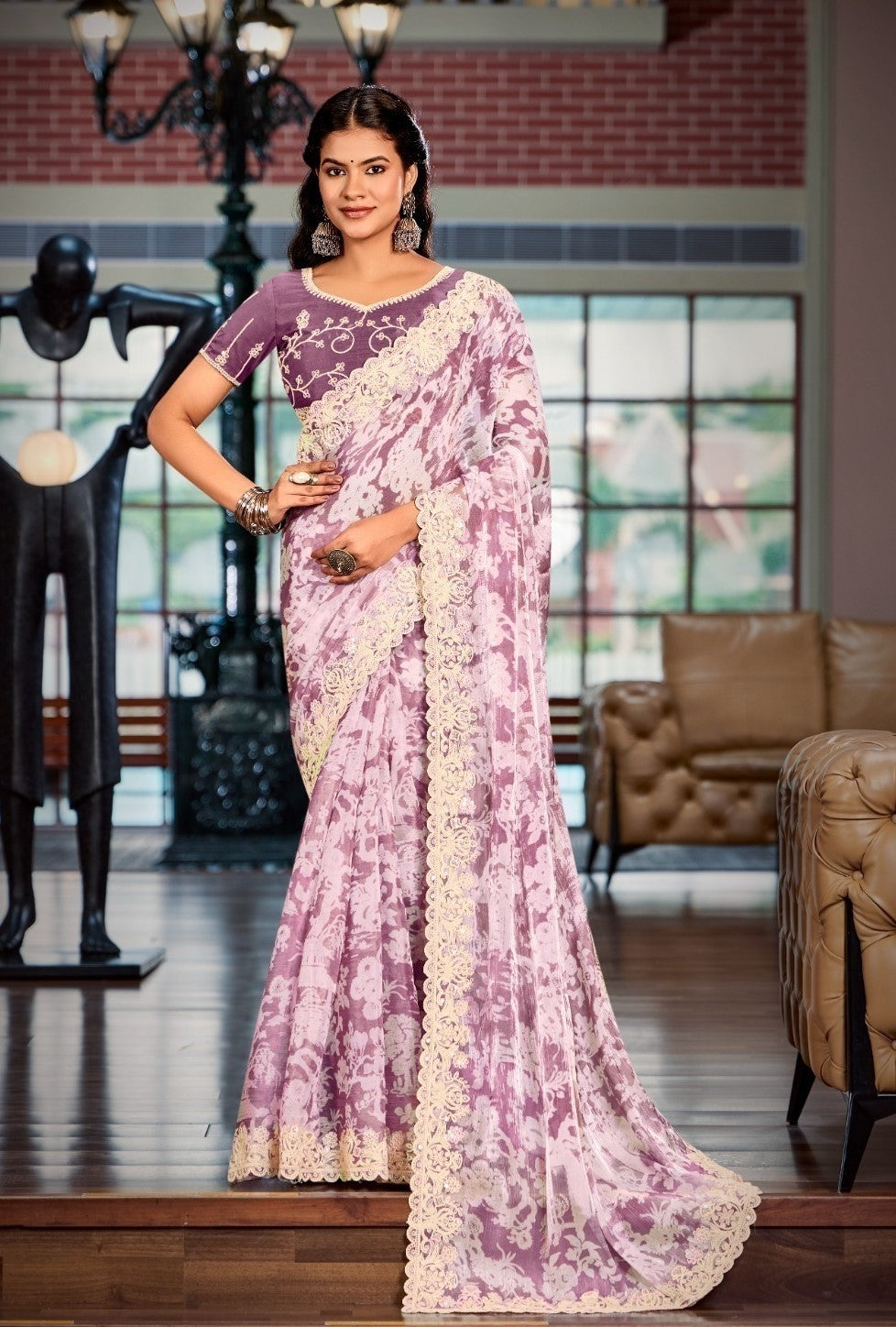 Stavan Juery Fancy Saree Set With Embroidery Wholesale