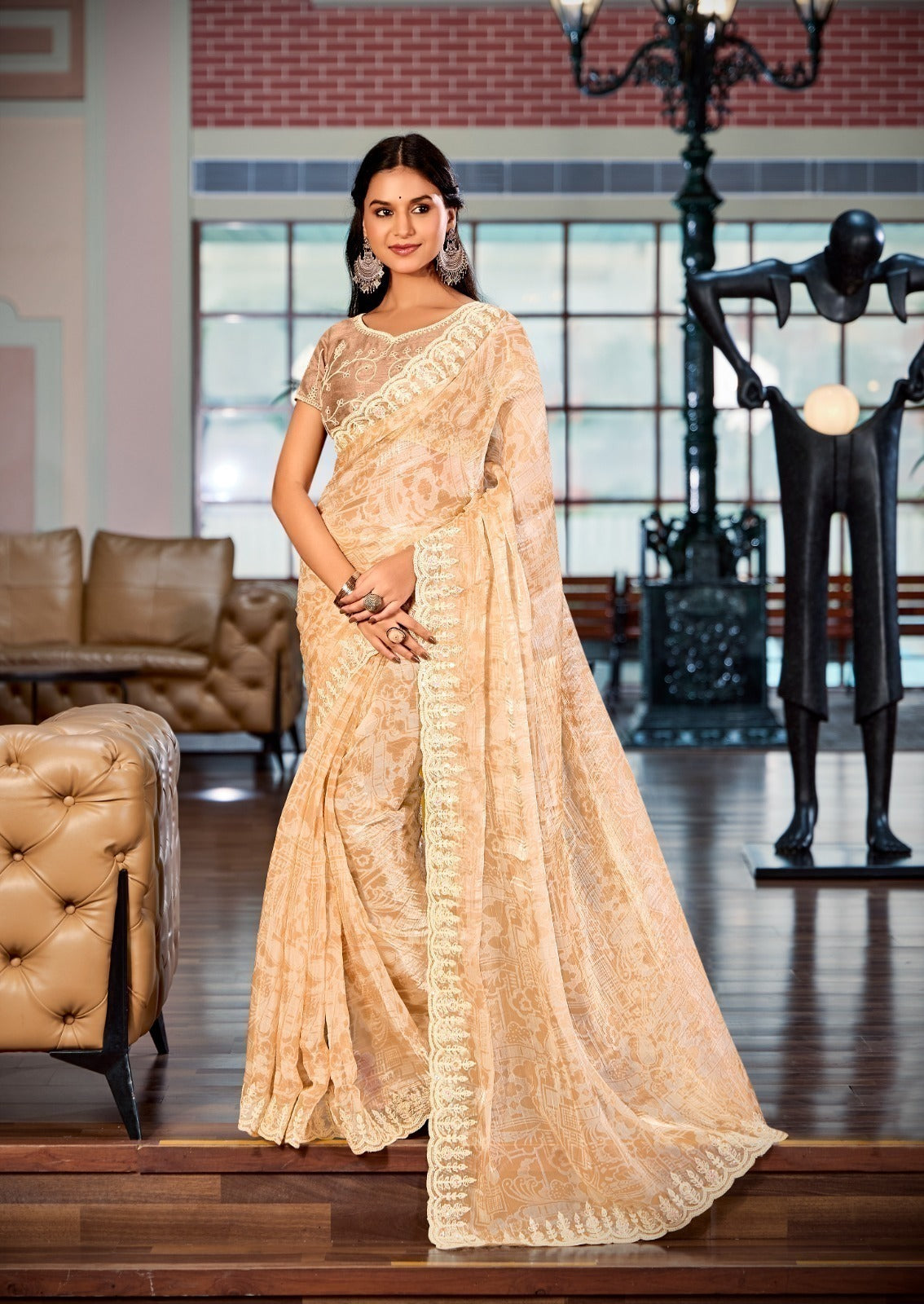 Stavan Juery Fancy Saree Set With Embroidery Wholesale