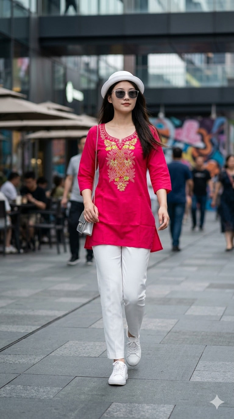 Style 1269 Short Top Designer Daily Wear Top Set 4 Pcs