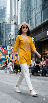 Style 1269 Short Top Designer Daily Wear Top Set 4 Pcs