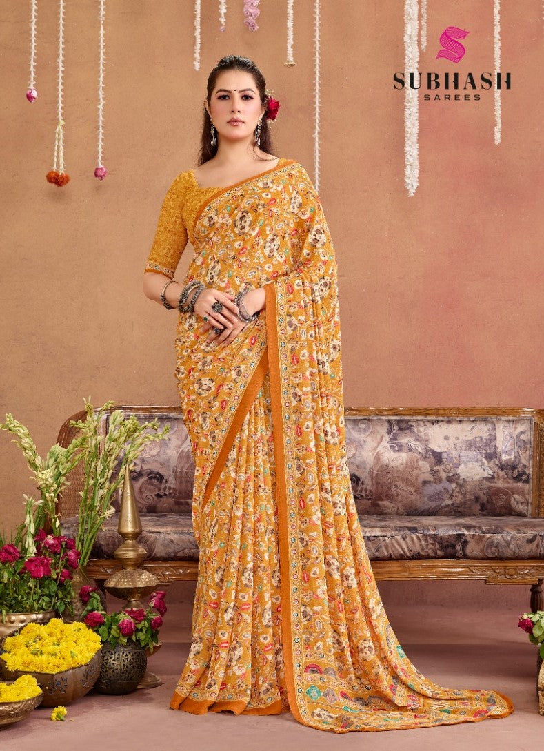 Subash Suhani Vol 16 Georgette Printed Saree Collection - 16 PCS Set