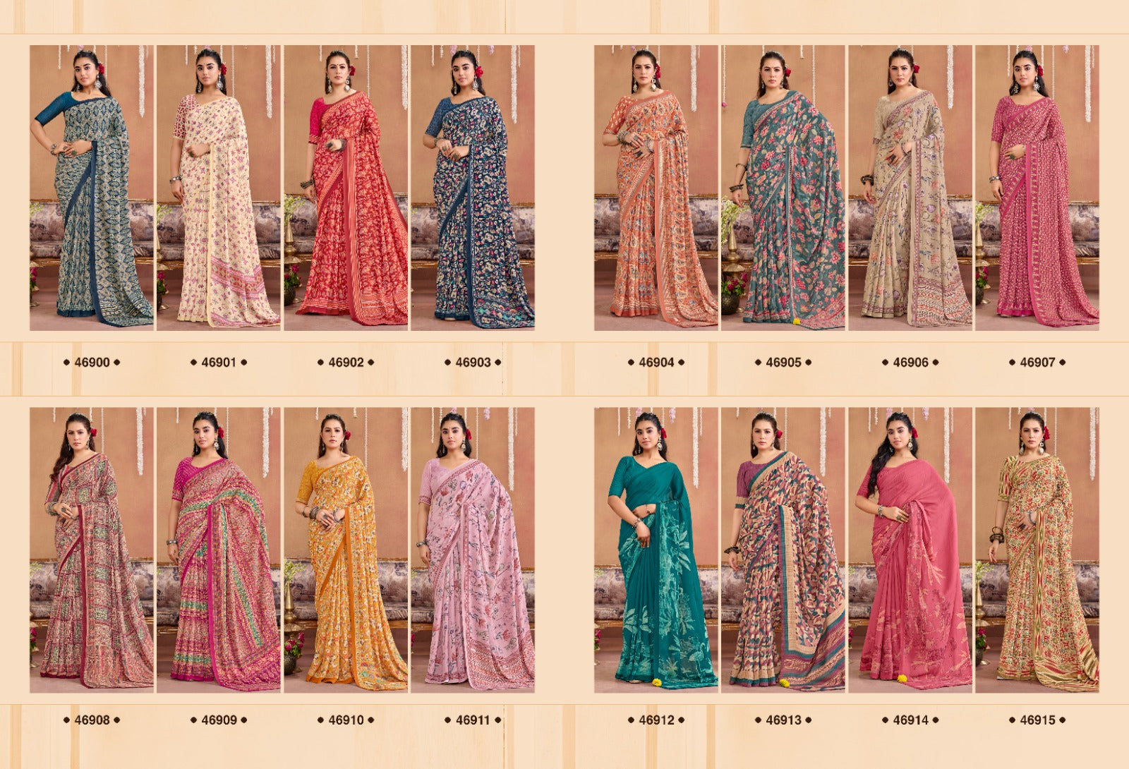 Subash Suhani Vol 16 Georgette Printed Saree Collection - 16 PCS Set