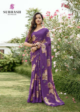 Subash Tahira Georgette Printed Saree Collection - 22 PCS Set