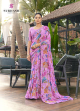 Subhash Kalyani-4 Floral Printed Georgette Saree Set