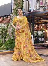 Subhash Kalyani-4 Floral Printed Georgette Saree Set