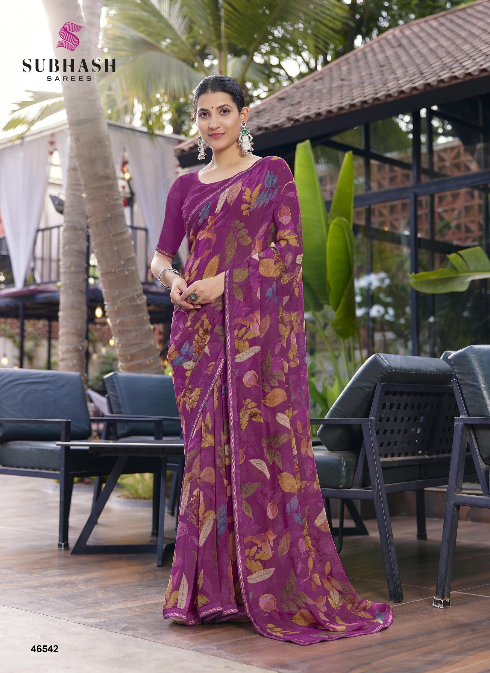 Subhash Kalyani-4 Floral Printed Georgette Saree Set