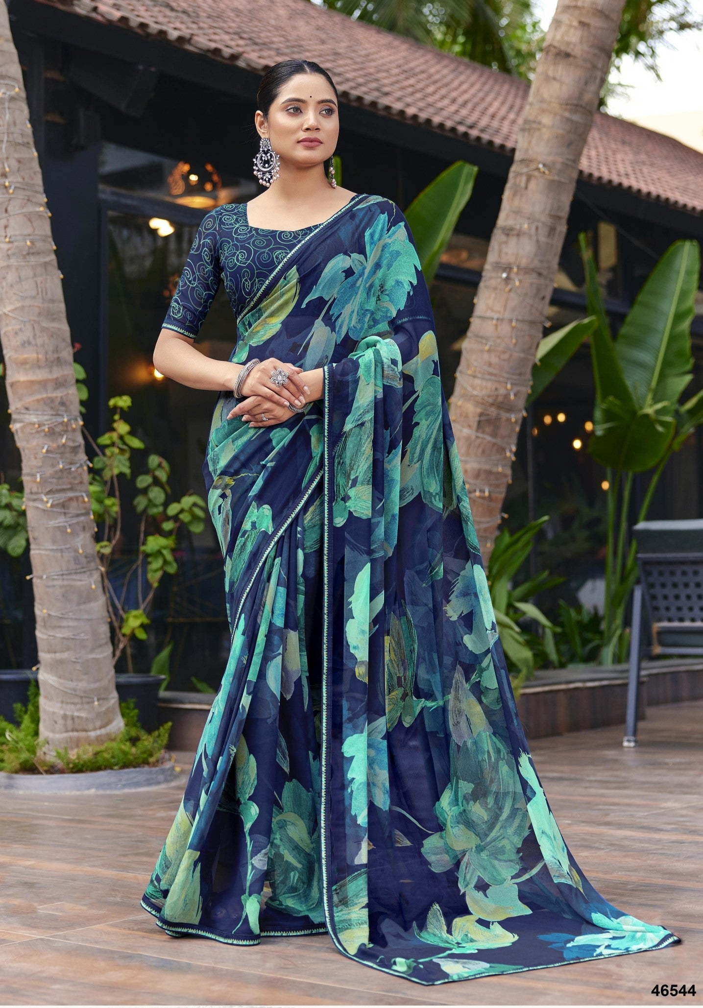 Subhash Kalyani-4 Floral Printed Georgette Saree Set