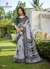 Subhash Liyana Premium Linen Digital Print Saree - 12 PCS Set