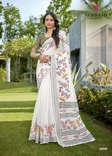 Subhash Liyana Premium Linen Digital Print Saree - 12 PCS Set