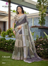Subhash Liyana Premium Linen Digital Print Saree - 12 PCS Set