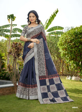 Subhash Liyana Premium Linen Digital Print Saree - 12 PCS Set