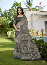 Subhash Liyana Premium Linen Digital Print Saree - 12 PCS Set