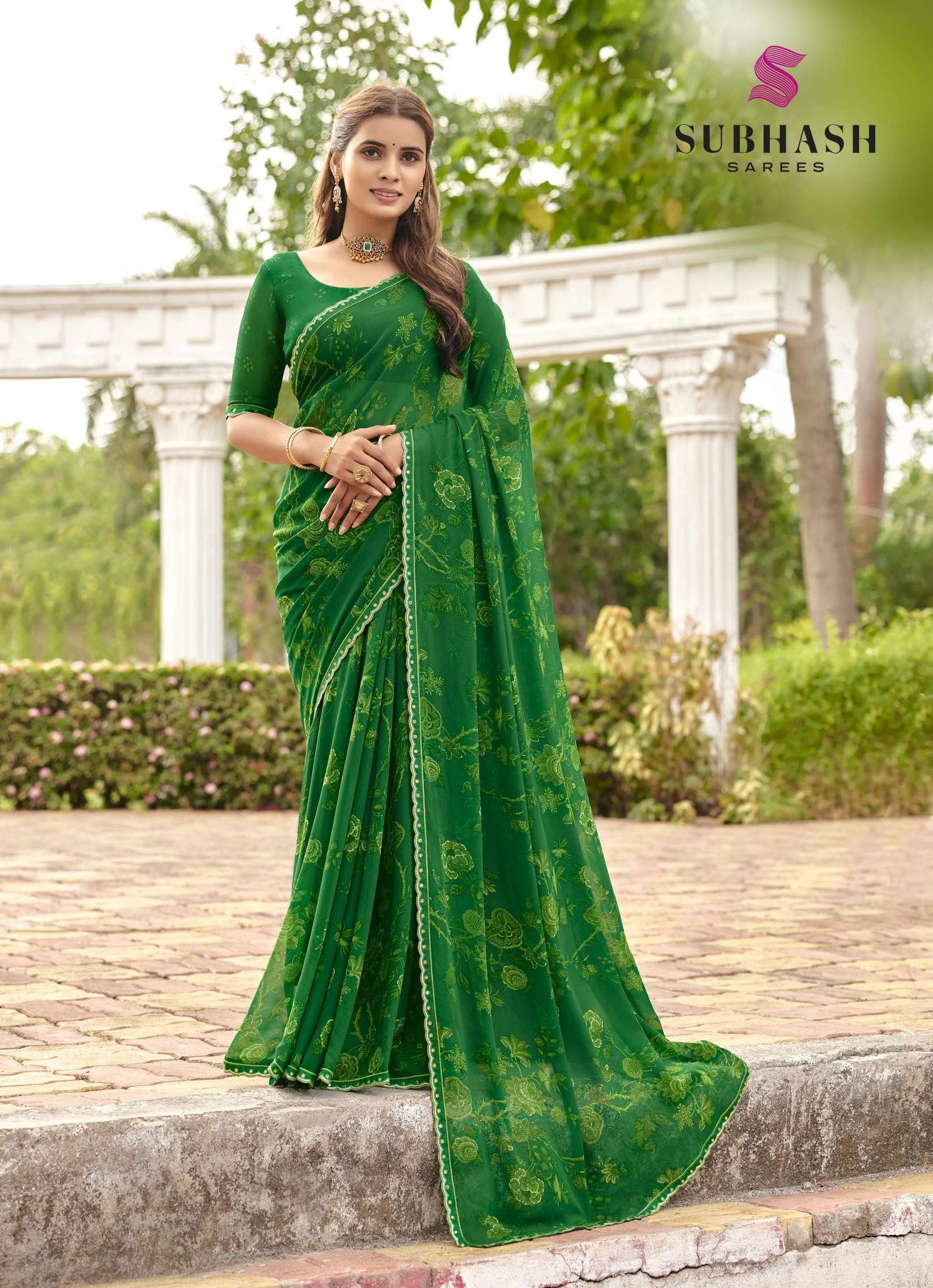 Subhash Sarees Sabita Sawan Special Georgette Saree Collection - 8 PCS Set
