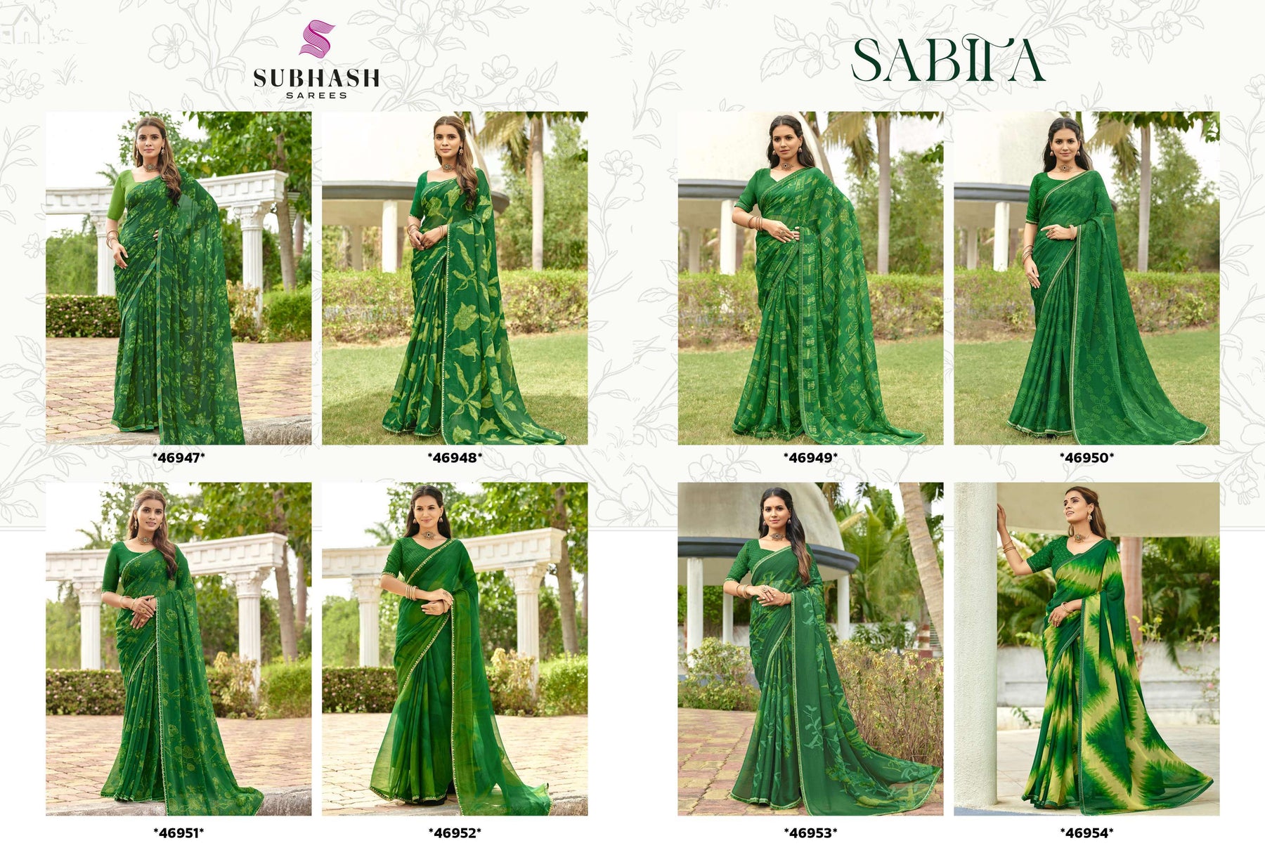 Subhash Sarees Sabita Sawan Special Georgette Saree Collection - 8 PCS Set