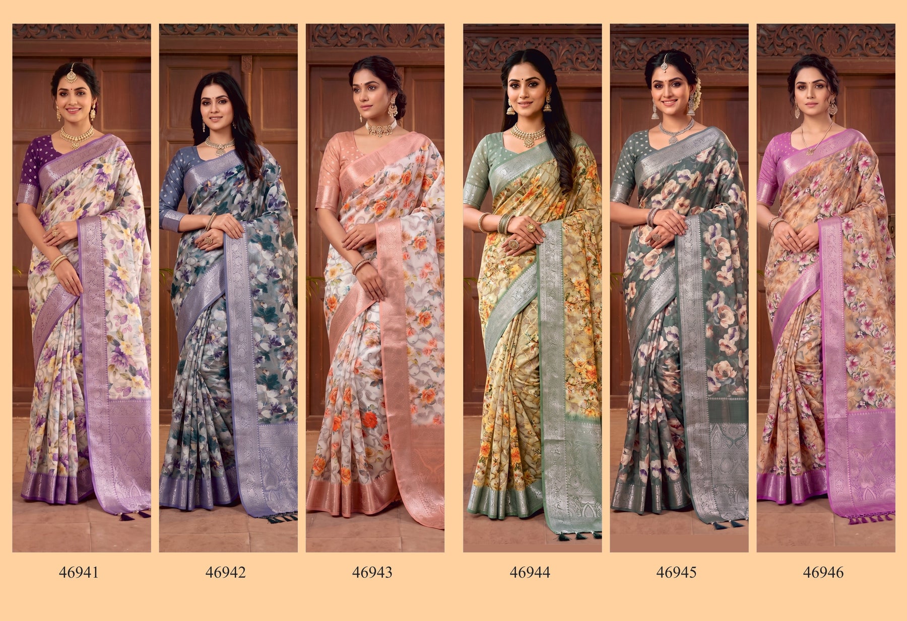 Subhash Surupa Cotton Zari Saree - 6 PCS Set