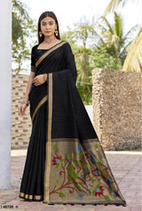Subhash Tavira Cotton Weaving Saree - 6 PCS Set