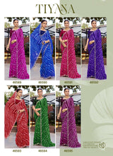 Subhash Tiyana Chiffon Saree - 7 PCS Set
