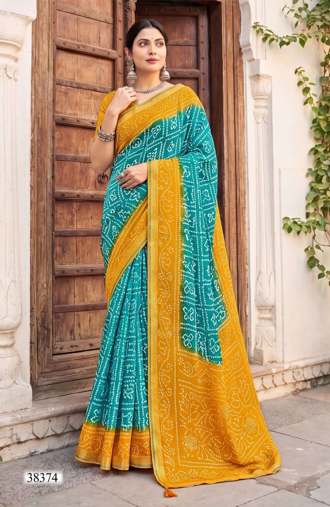 TATHASTU Vol-02 Cotton Bandhani Printed Saree with Designer Border - 6 Pcs Set