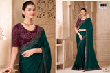 TFH Designer Saree Set - Satin Georgette Party Wear Collection - 6 pcs Set