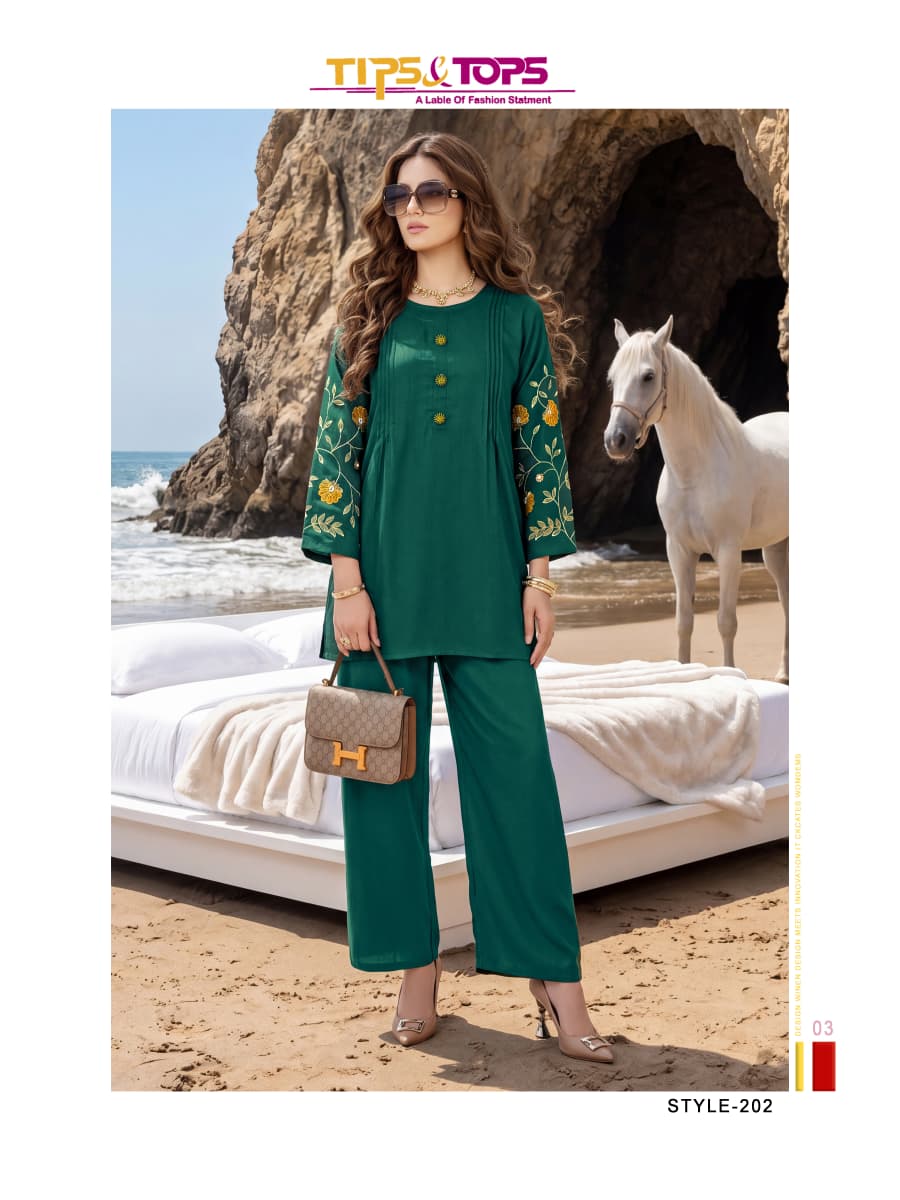Tips & Tops Honey Cord Set - Women Rayon Co-ord Daily Wear