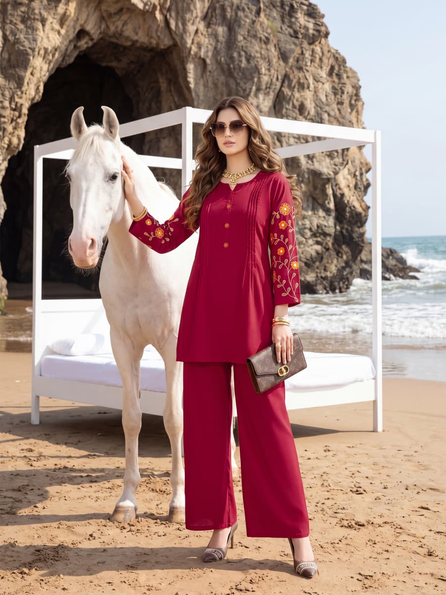Tips & Tops Honey Cord Set - Women Rayon Co-ord Daily Wear