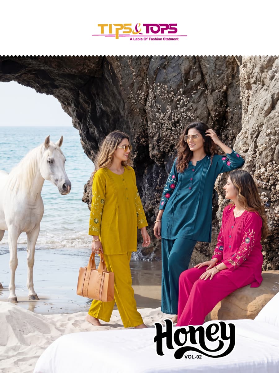 Tips & Tops Honey Cord Set - Women Rayon Co-ord Daily Wear