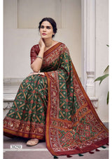 Vallabhi Bamboo Digital Print Saree 6 Pcs Set