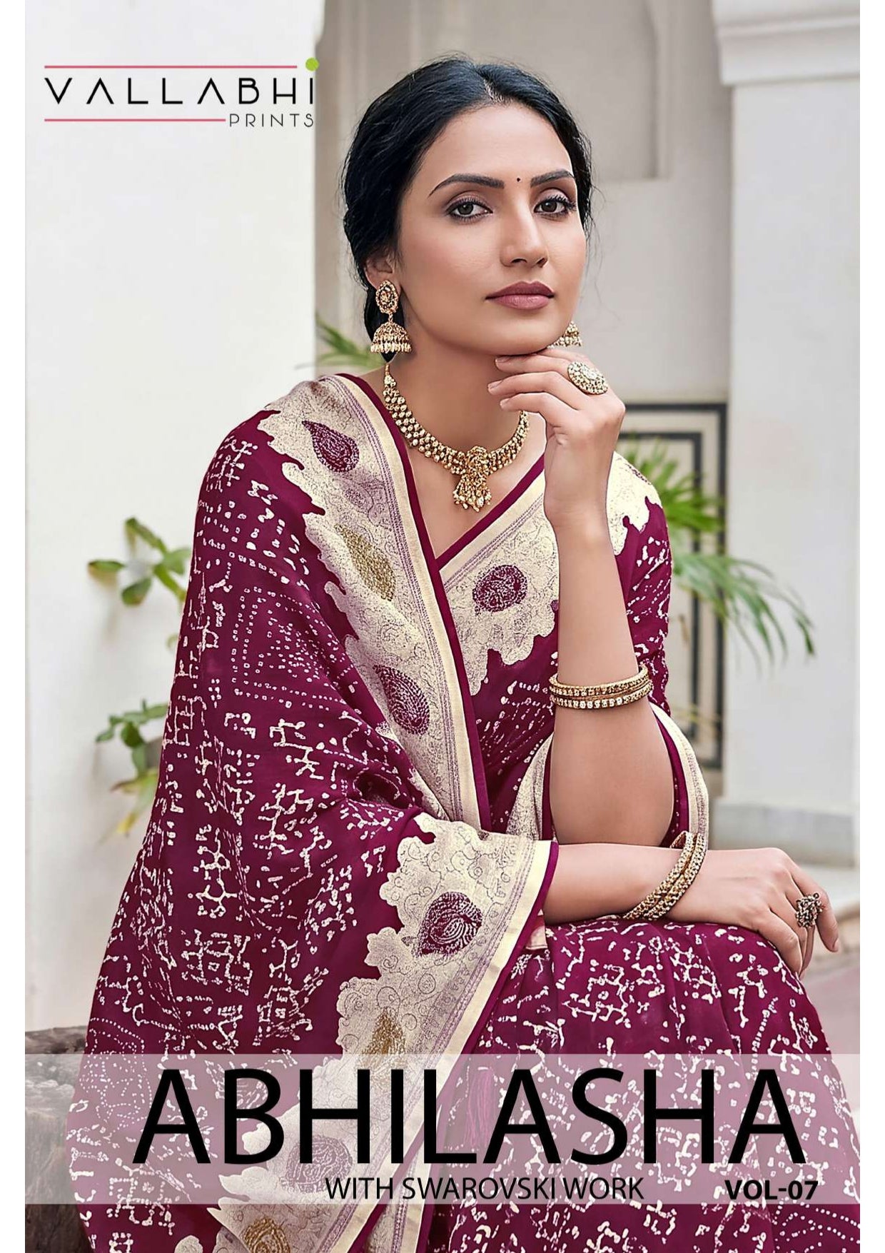 Vallabhi Prints Abhilasha Vol 07 Saree - Swarovski Work Designer Saree - Fancy Ethnic Wear - M.R. Saree Emporium