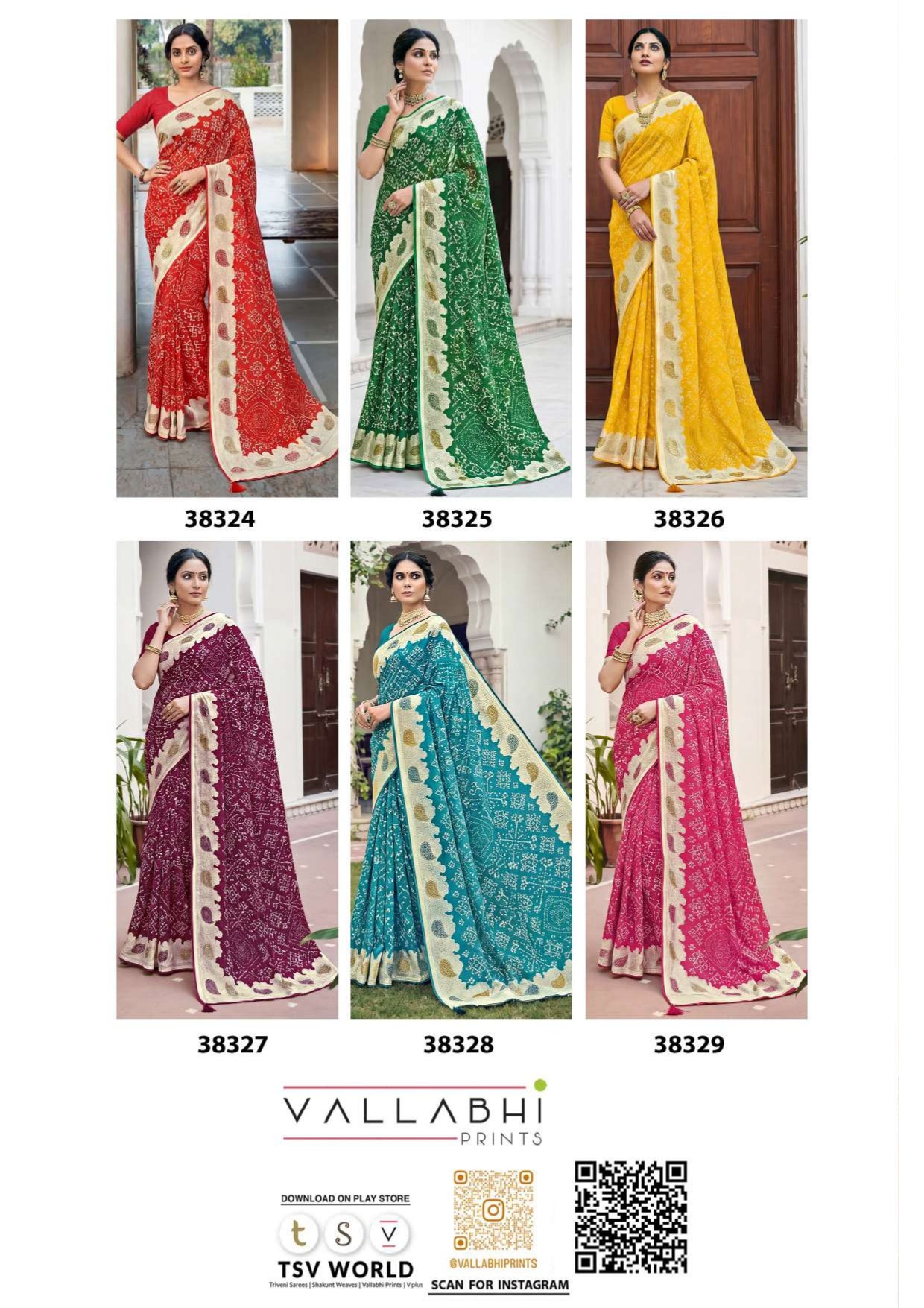 Vallabhi Prints Abhilasha Vol 07 Saree - Swarovski Work Designer Saree - Fancy Ethnic Wear - M.R. Saree Emporium
