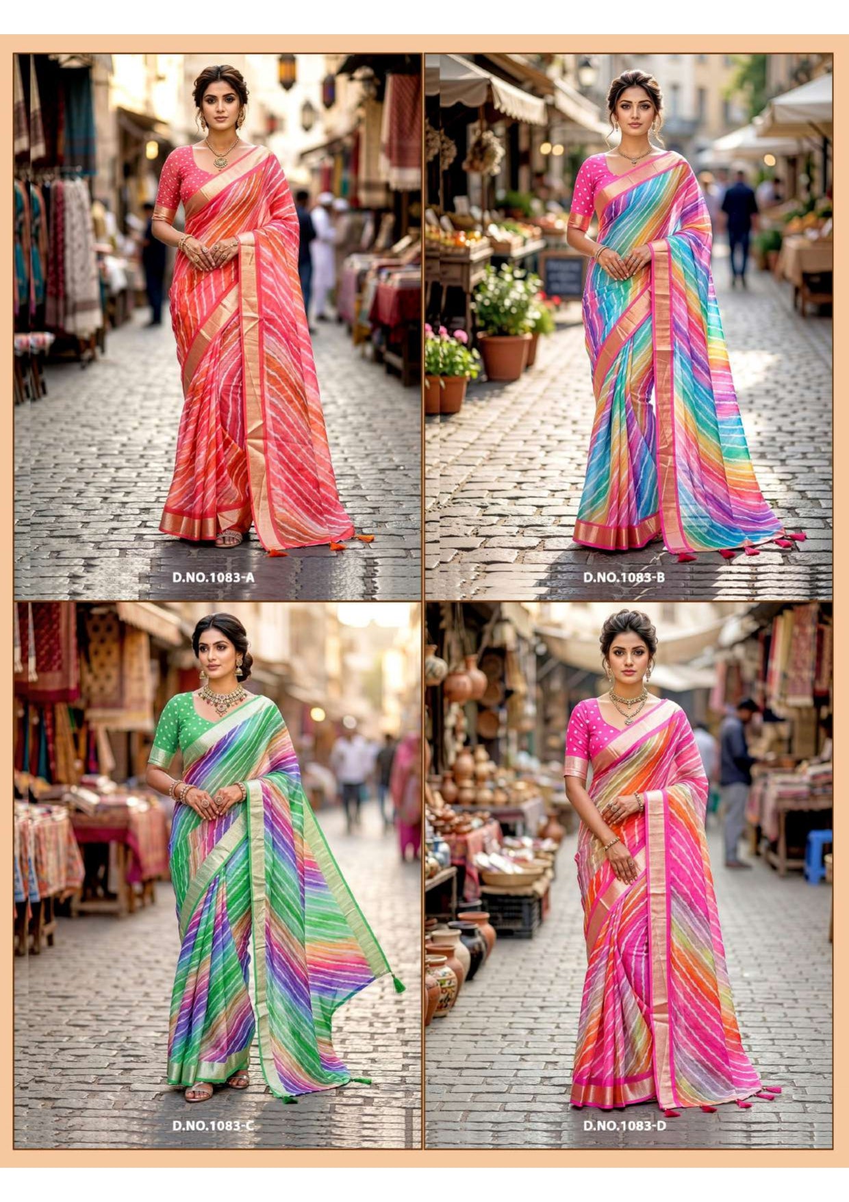 Vallabhi Qutub Minar Vol 7 Digital Saree 4 Pcs