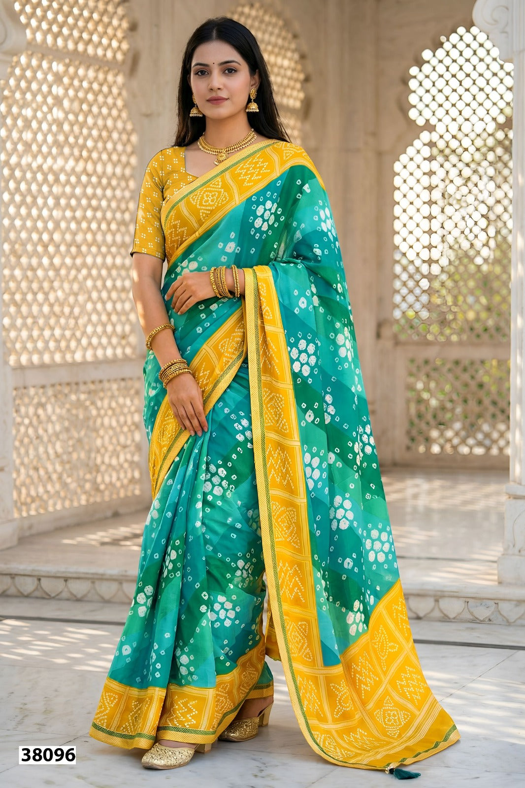 Vallabhi Print Tathastu Saree Collection - Bandhani Printed Daily Wear Saree - D.No 38091-38096 - M.R. Saree Emporium