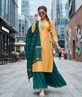 Vihana Muslin Handwork Kurti Set with Inner - Women's Ethnic Wear