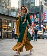 Vihana Muslin Handwork Kurti Set with Inner - Women's Ethnic Wear
