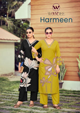 Woodee Harmeen Rayon Co-Ord Set Thread Work