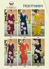 Woodee Harmeen Rayon Co-Ord Set Thread Work