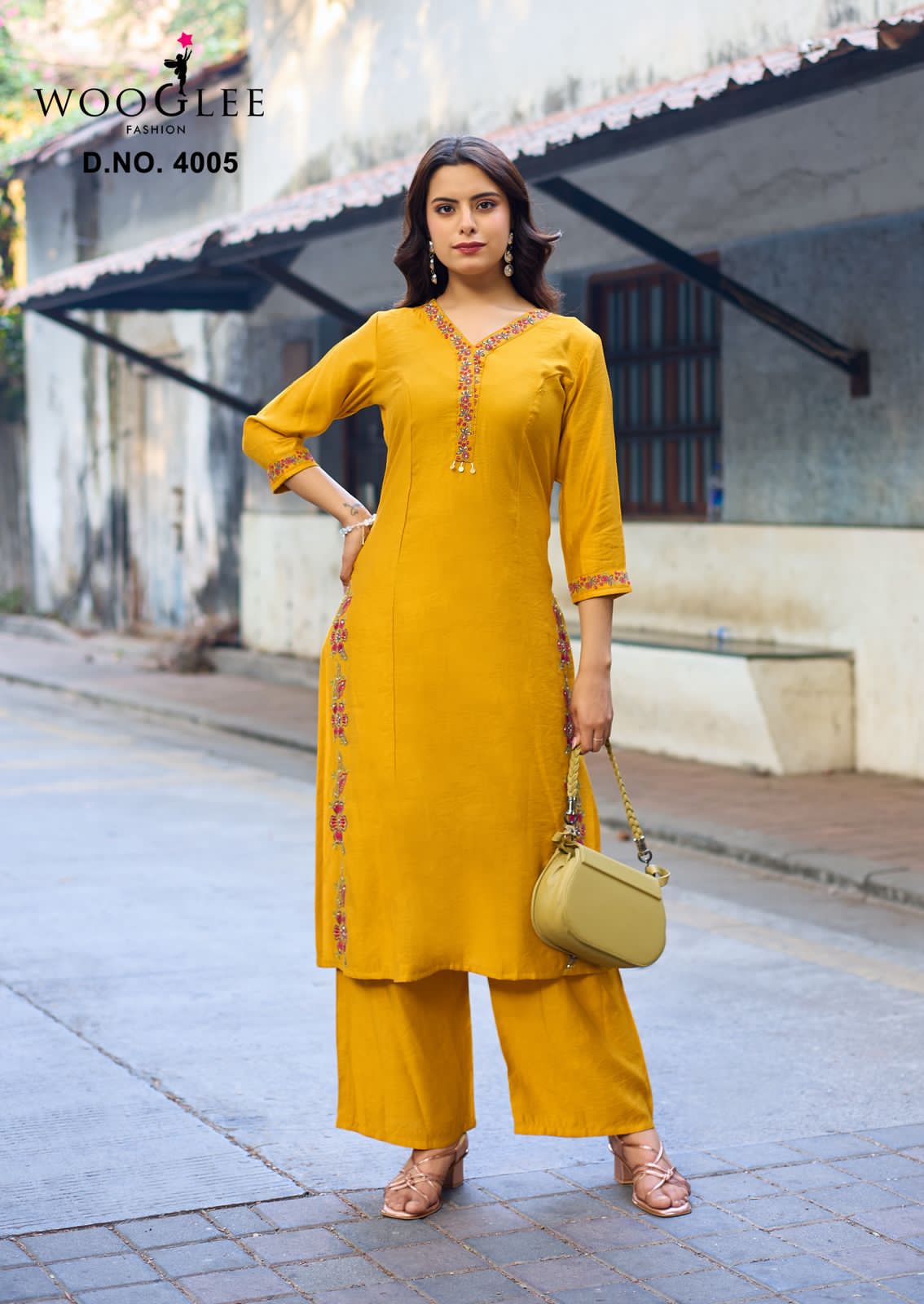 Rahima Viscose Weaving Kurti Set - Thread & Handwork Designer Kurti with Bottom - M.R. Saree Emporium