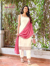 Zulfat Spaghetti Vichitra Silk Designer Suit Set - 4 PCS Set