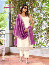 Zulfat Spaghetti Vichitra Silk Designer Suit Set - 4 PCS Set