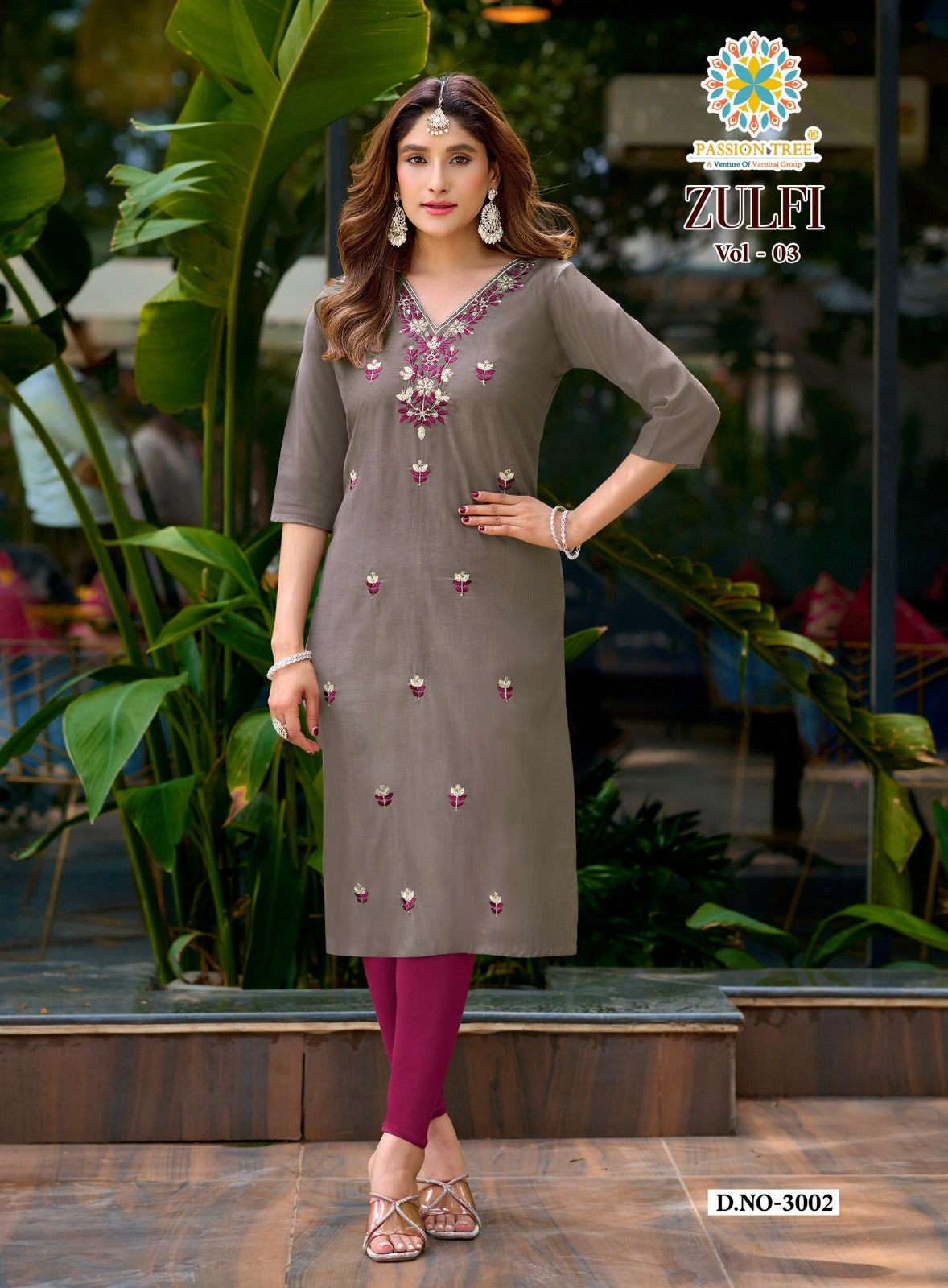 Zulfi Vol. 3 Women's Heavy Vetican Embroidered Straight Kurti