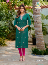 Zulfi Vol. 3 Women's Heavy Vetican Embroidered Straight Kurti