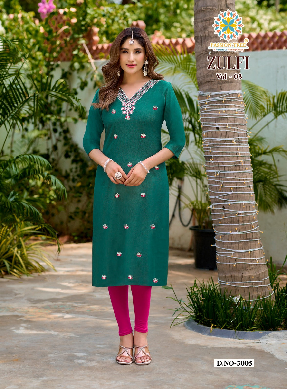 Zulfi Vol. 3 Women's Heavy Vetican Embroidered Straight Kurti