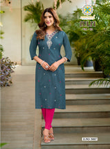 Zulfi Vol. 3 Women's Heavy Vetican Embroidered Straight Kurti