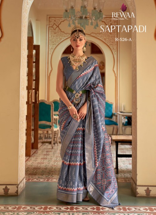 Navy blue woven paithani silk saree with blouse - Samvegi Creation - 4037355