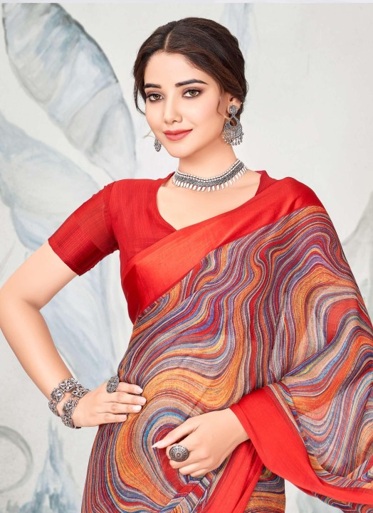 Khushi Sarees Red,Black Synthetic Saree - Price in India - Buy Khushi Sarees  Red,Black Synthetic Saree - Online at Snapdeal