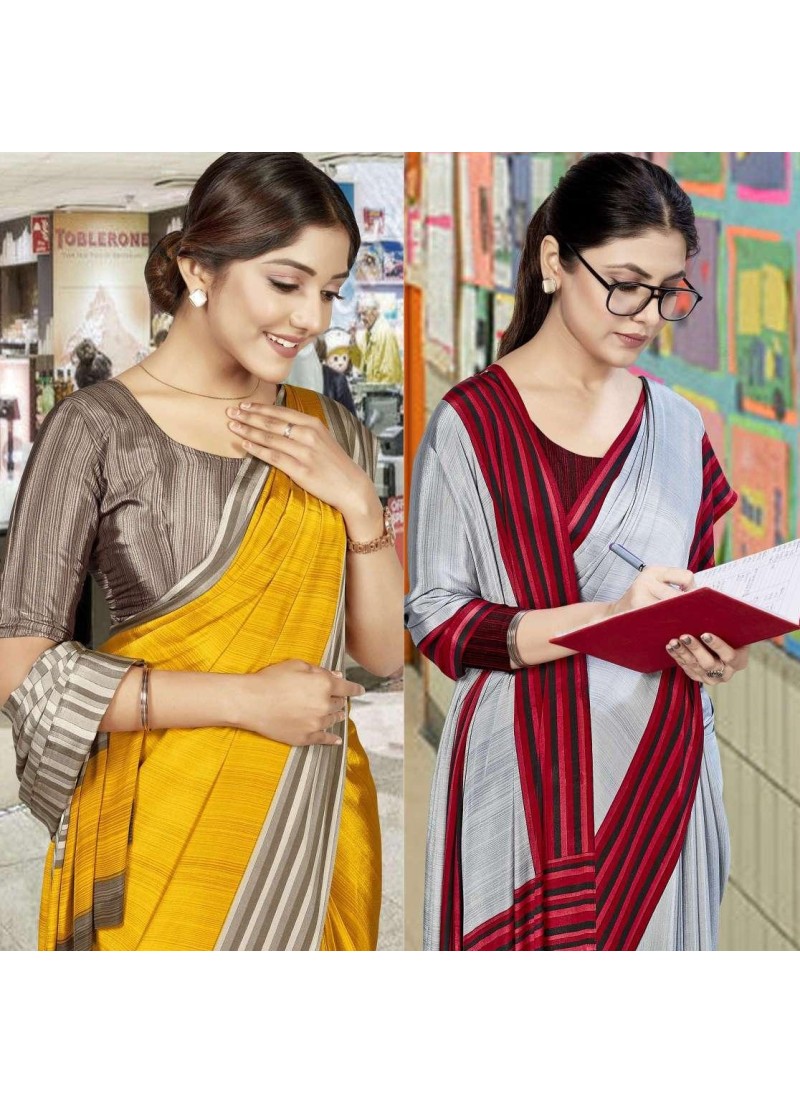 Beige And Maroon Women's Premium Manipuri Cotton Plain Border Uniform Sarees  With Blouse Piece For Teachers at Rs 750.00 | Uniform Saree | ID:  2851108034012