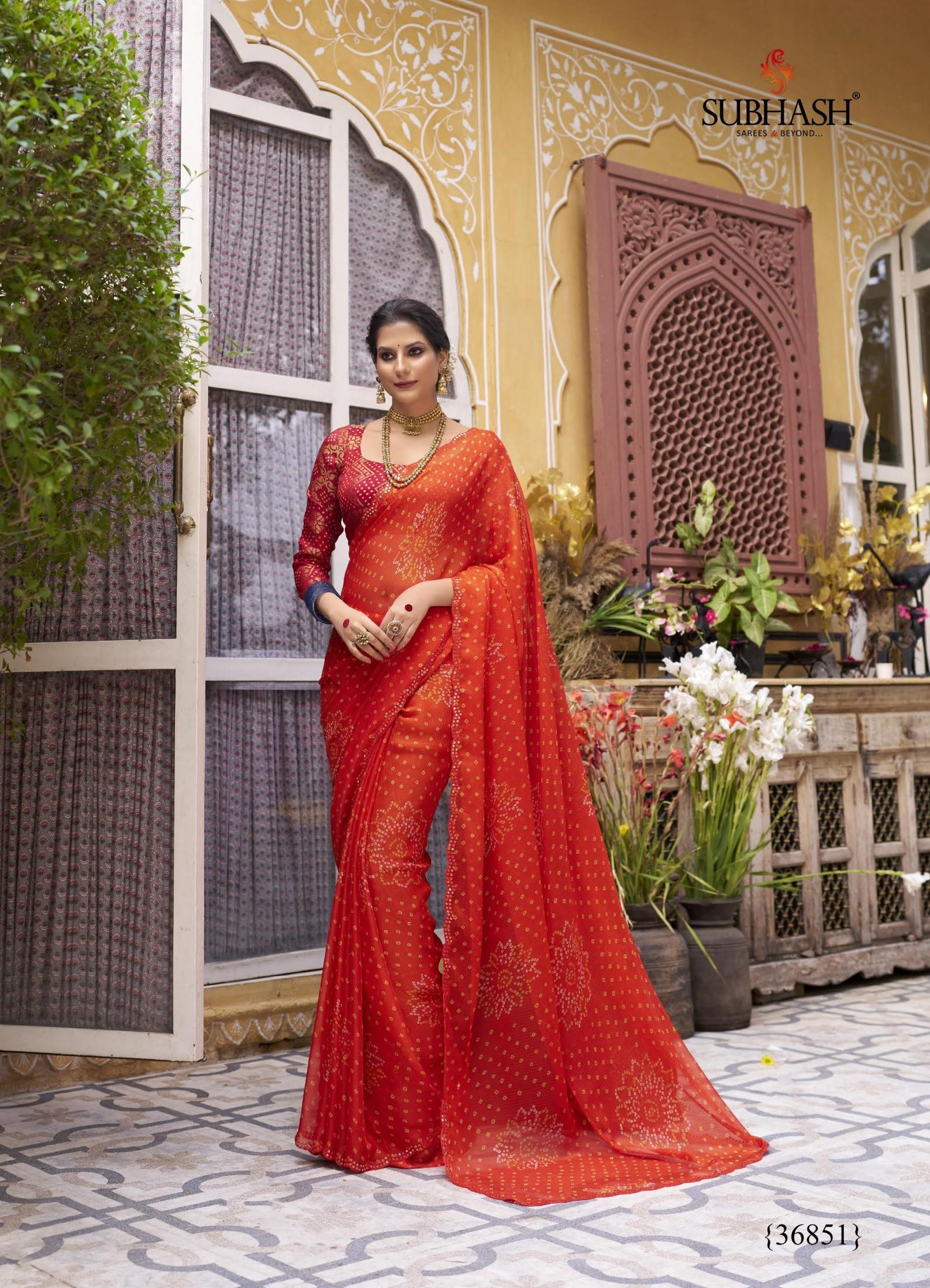 Party Wear Foil 22060-Fancy Chiffon Saree By Subhash Saree, Size: 6.3 MTR  With Blouse, With Blouse Piece at Rs 2380 in Surat